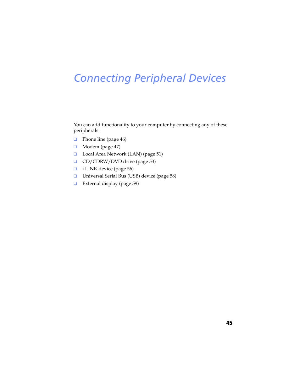 Connecting peripheral devices | Sony PCG-SR5K User Manual | Page 57 / 110