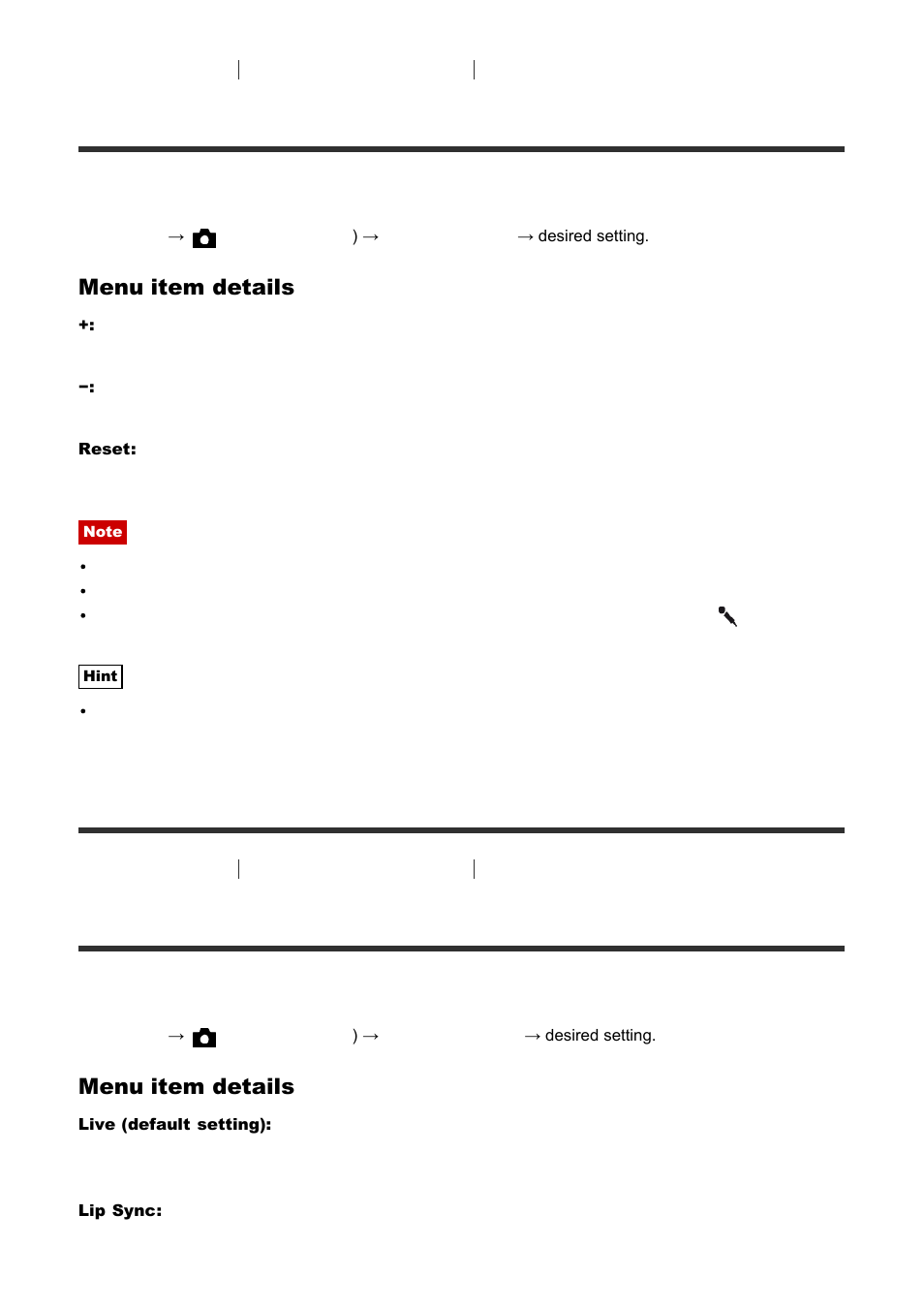 Audio out timing [128, Audio rec level, Audio out timing | Menu item details | Sony ILCA-77M2 User Manual | Page 111 / 205