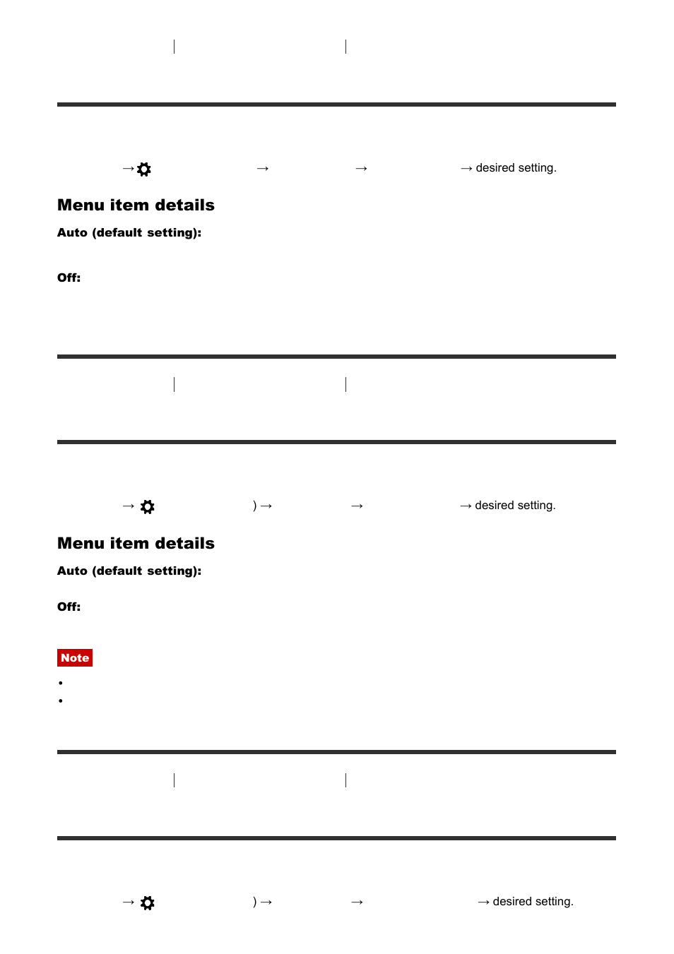 Shading comp. [167, Chro. aber. comp. [168, Superior auto (cont. shooting) | Shading comp, Chro. aber. comp, Menu item details | Sony ILCA-77M2 User Manual | Page 129 / 205