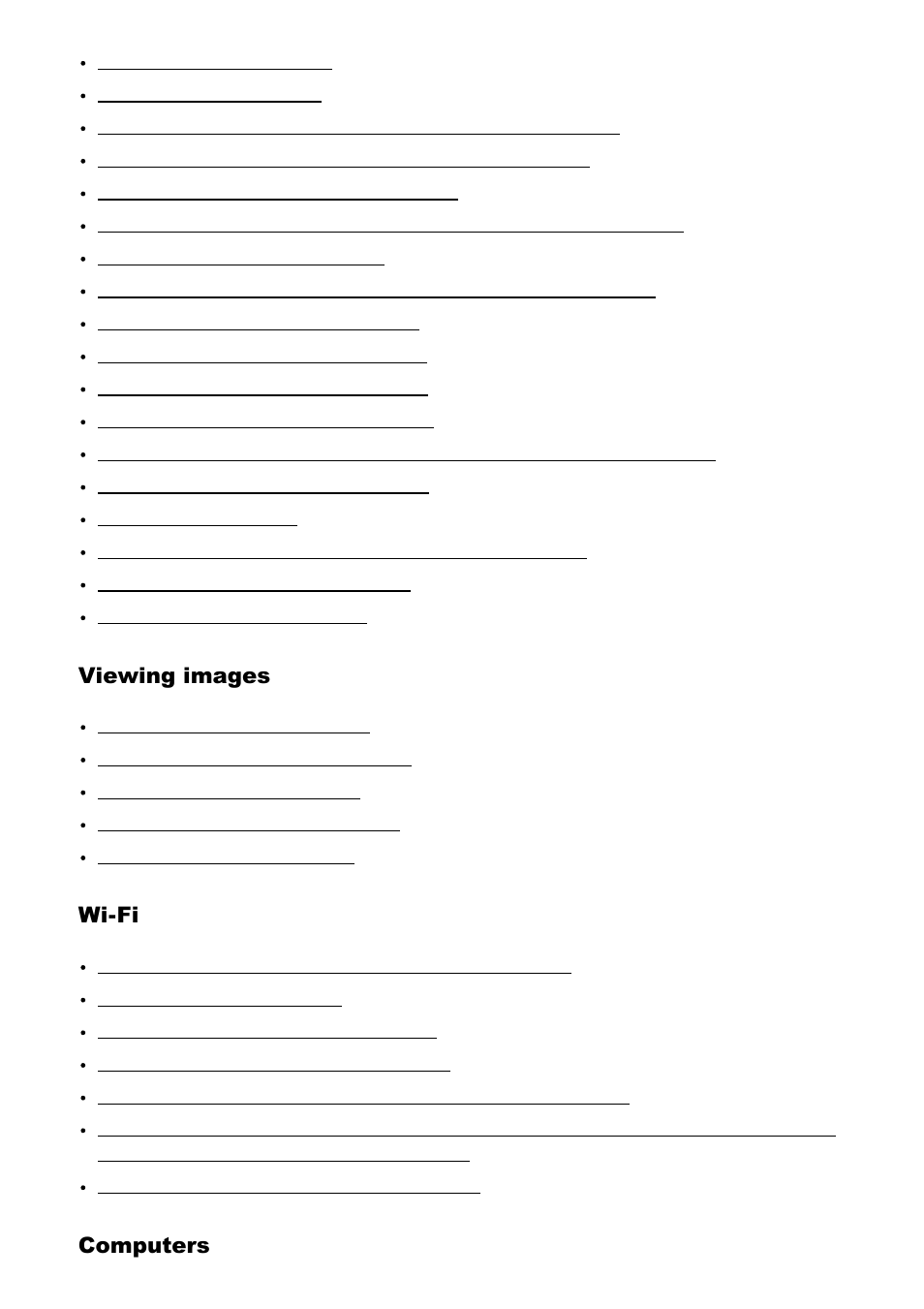 Viewing images, Wi-fi, Computers | Sony ILCA-77M2 User Manual | Page 13 / 205