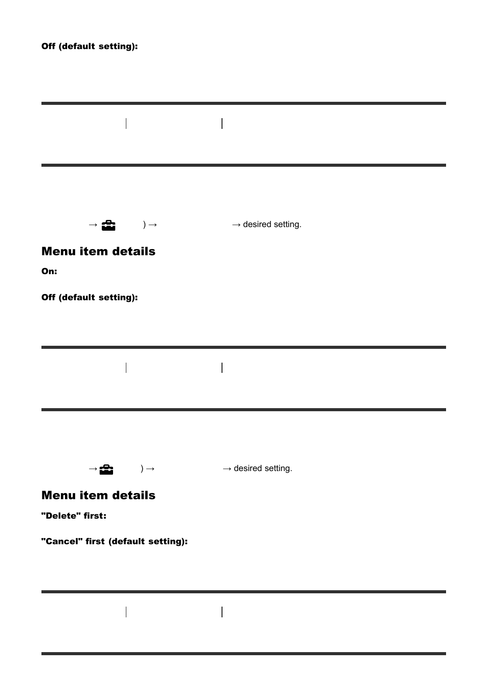 Mode dial guide [198, Delete confirm. [199, Pwr save start time [200 | Mode dial guide, Delete confirm, Pwr save start time | Sony ILCA-77M2 User Manual | Page 146 / 205