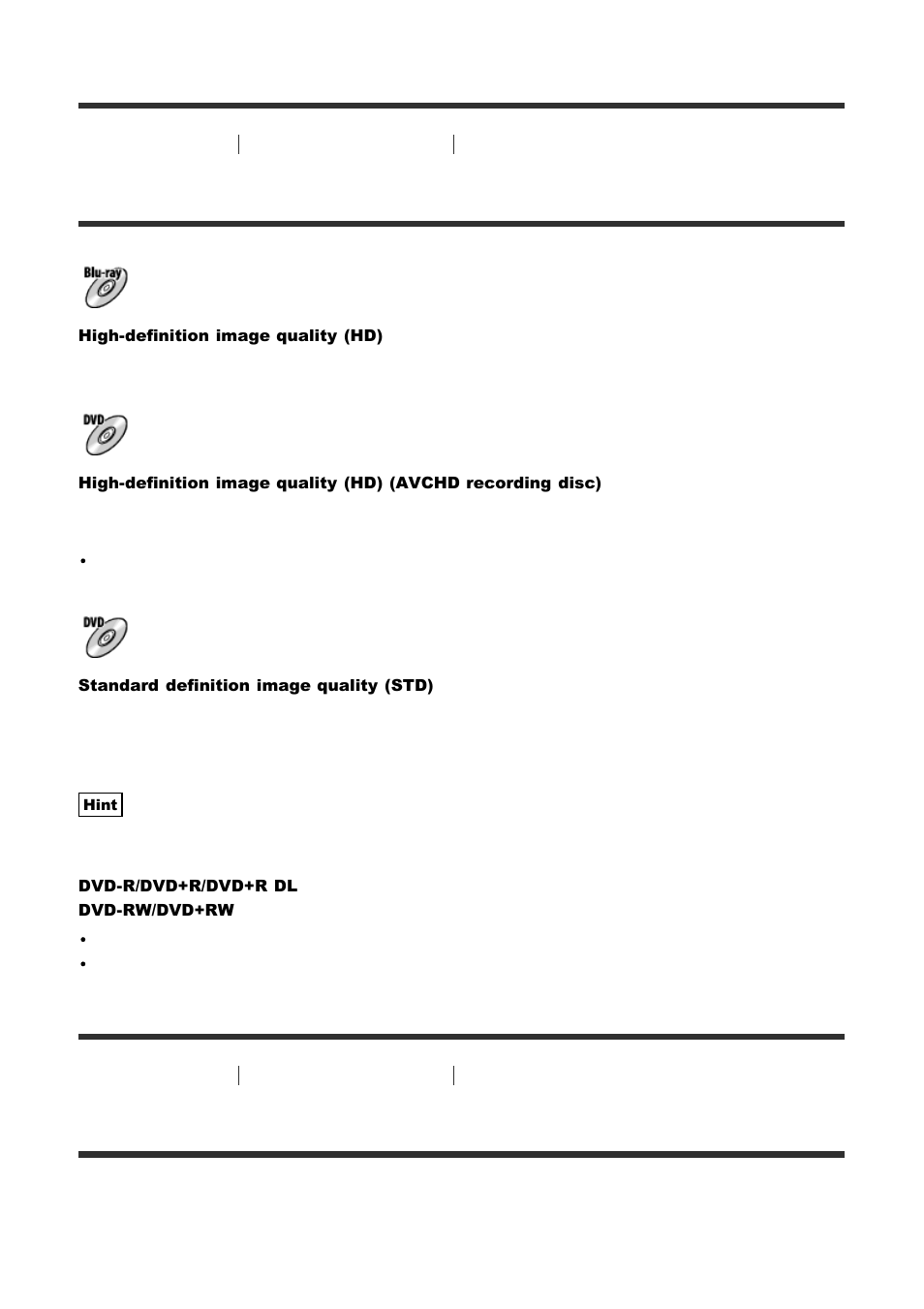 Disc type [252, Selecting the disc creation method [253, Disc type | Selecting the disc creation method | Sony ILCA-77M2 User Manual | Page 175 / 205