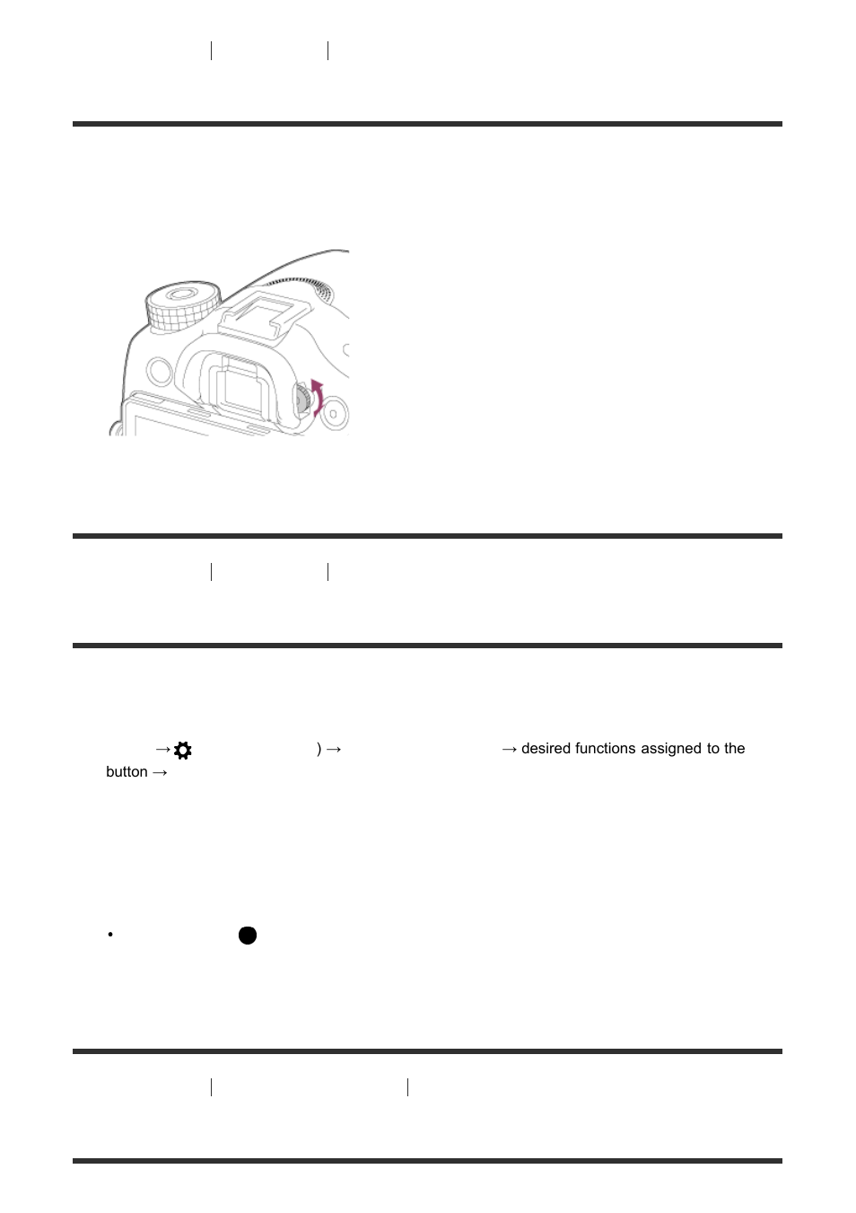 About the [in-camera guide] [13, Charging the battery pack using a charger [14, Adjusting the viewfinder (diopter-adjustment) | About the [in-camera guide, Charging the battery pack using a charger | Sony ILCA-77M2 User Manual | Page 30 / 205