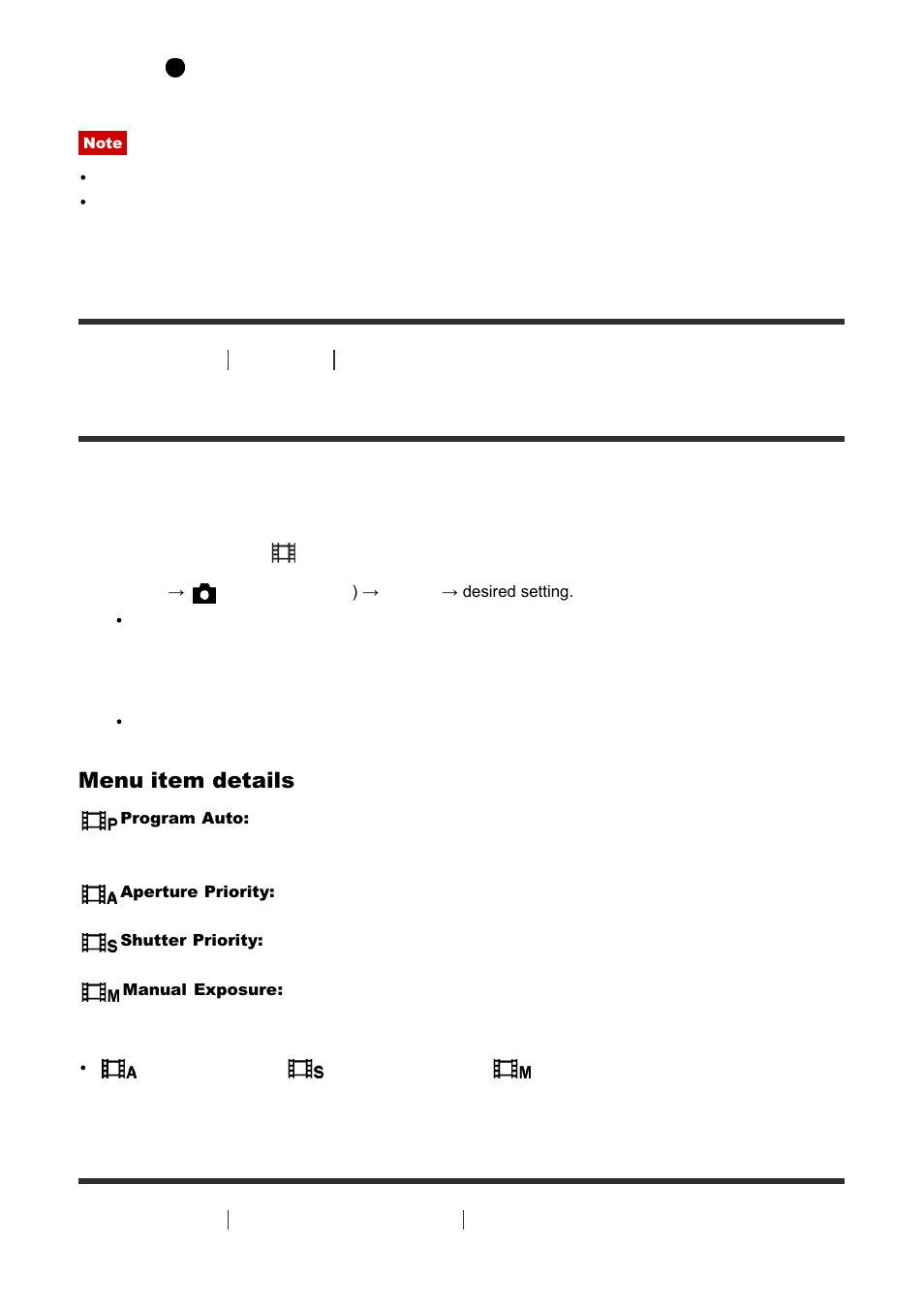 Movie [46, Zoom [47, Movie | Menu item details | Sony ILCA-77M2 User Manual | Page 58 / 205