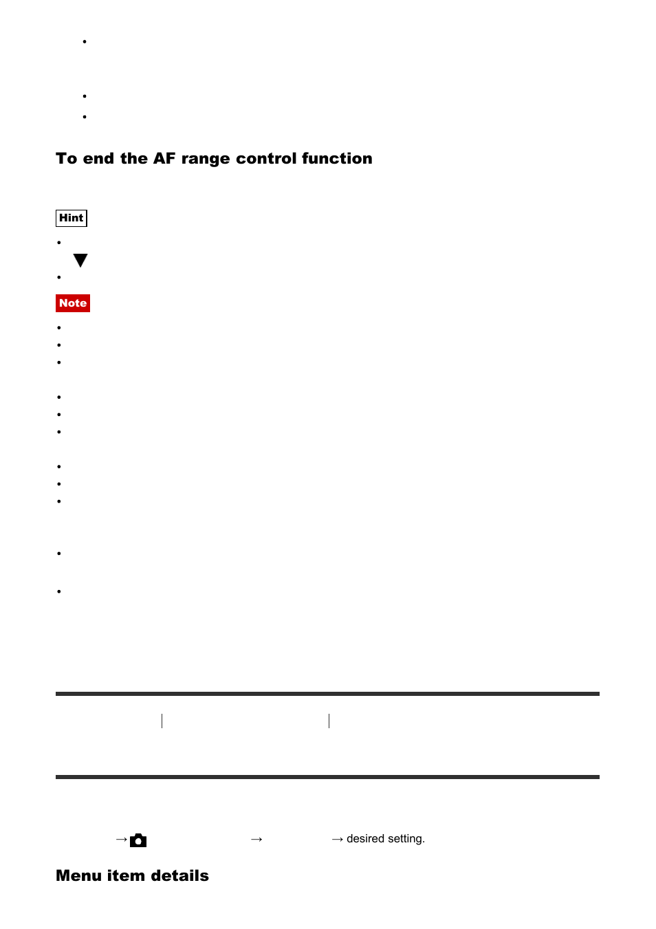 Af-a setup [92, Af-a setup, Menu item details | Sony ILCA-77M2 User Manual | Page 86 / 205