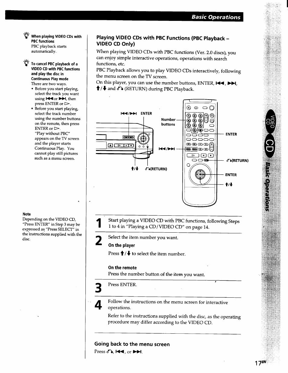Basic operations | Sony DVP-S300 User Manual | Page 17 / 45