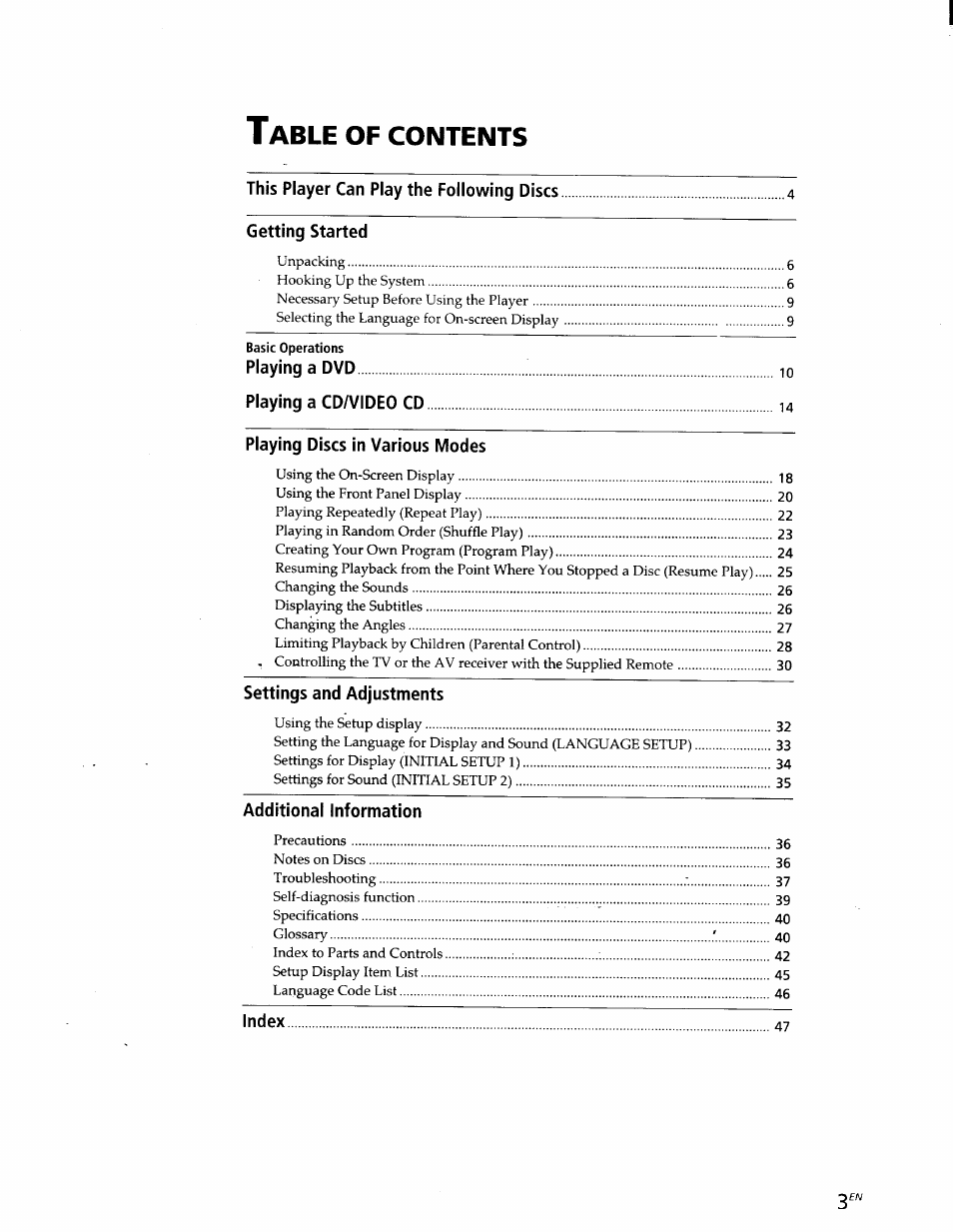 Sony DVP-S300 User Manual | Page 3 / 45