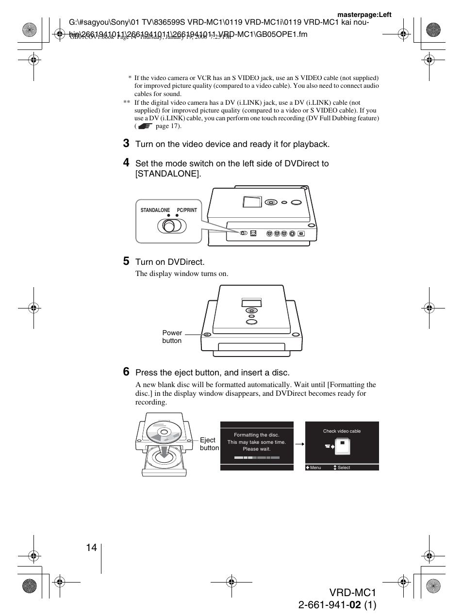 Sony VRD-MC1 User Manual | Page 14 / 56
