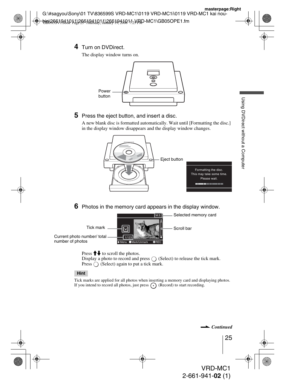 Sony VRD-MC1 User Manual | Page 25 / 56