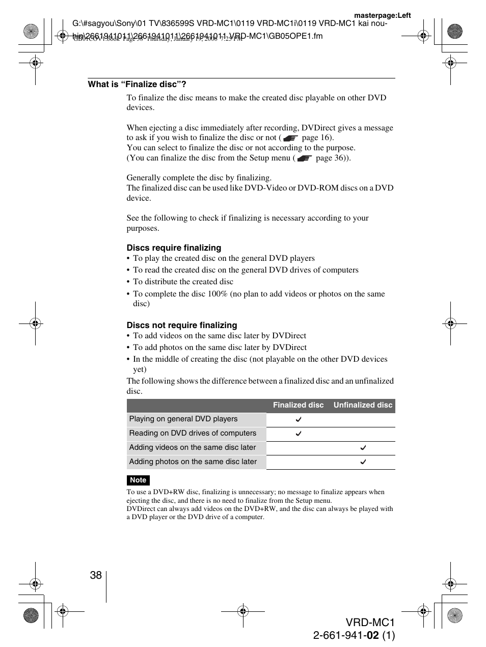 Sony VRD-MC1 User Manual | Page 38 / 56