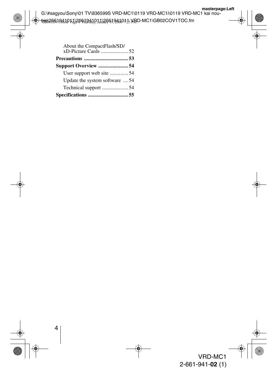 Sony VRD-MC1 User Manual | Page 4 / 56