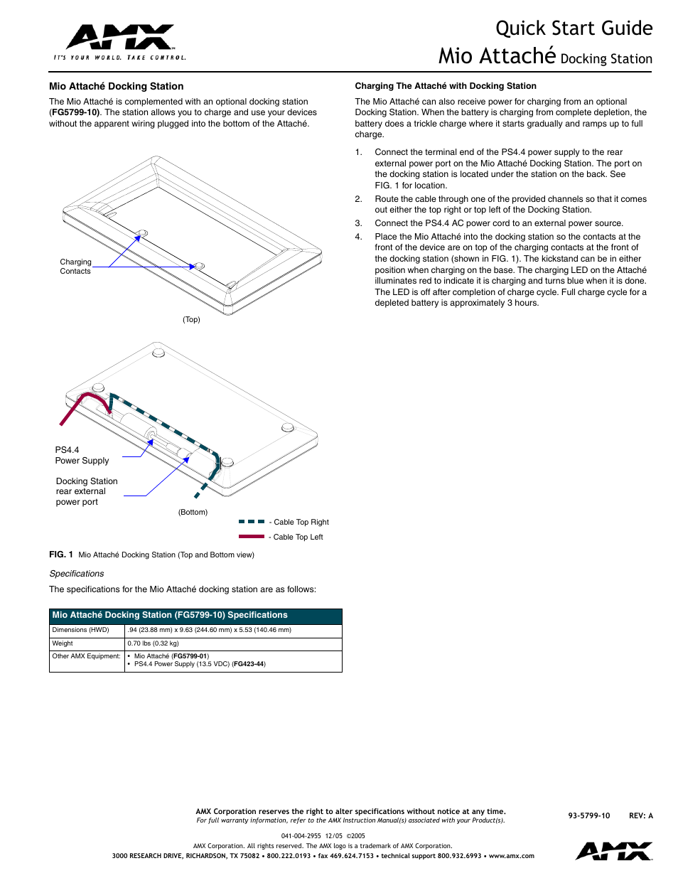 AMX Mio Attach User Manual | 1 page