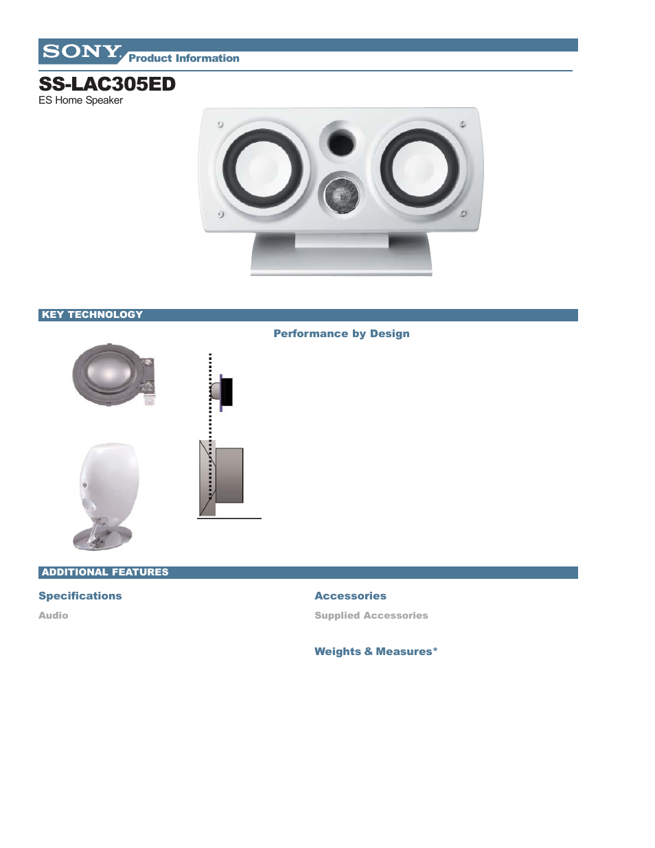Ss-lac305ed | Sony SS-LAC305ED User Manual | Page 2 / 2