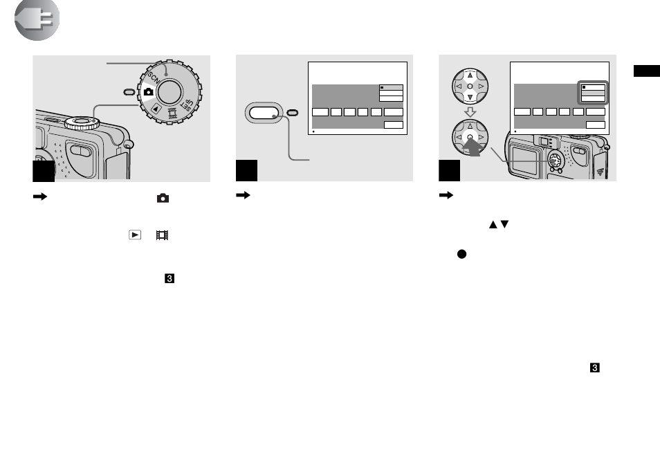 Setting the date and time, Ge tt in g st ar te d, Set the mode dial to | Press power | Sony DSC-P9 User Manual | Page 15 / 104