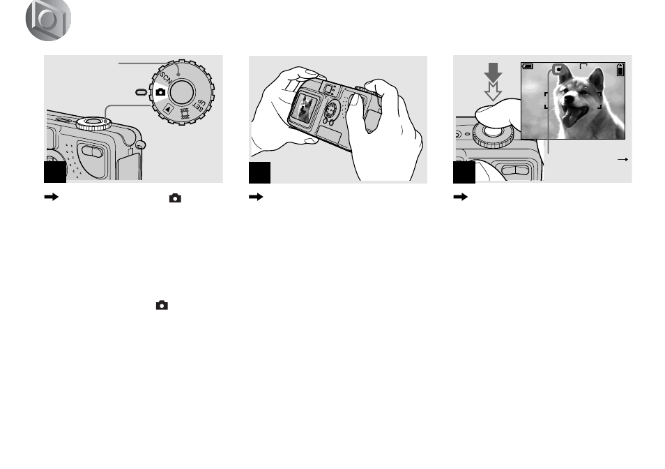 Basic still image shooting (using auto, Adjustment mode) | Sony DSC-P9 User Manual | Page 20 / 104