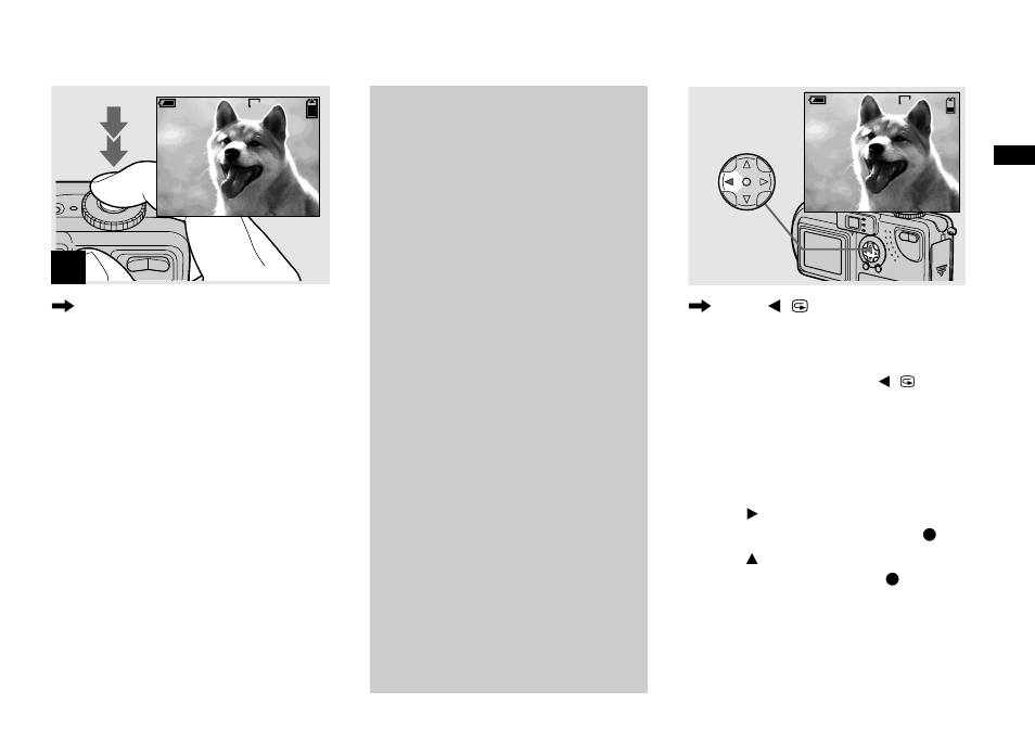 Checking the last image shot (quick review), Checking the last image shot, Quick review) | About auto focus | Sony DSC-P9 User Manual | Page 21 / 104