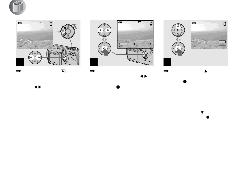 Deleting still images, Deleting images | Sony DSC-P9 User Manual | Page 34 / 104