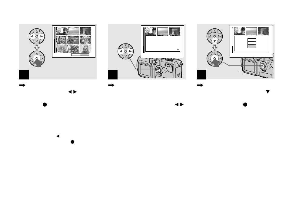 Deleting on the index (three images) screen, Deleting on the index, Three images) screen | Sony DSC-P9 User Manual | Page 36 / 104