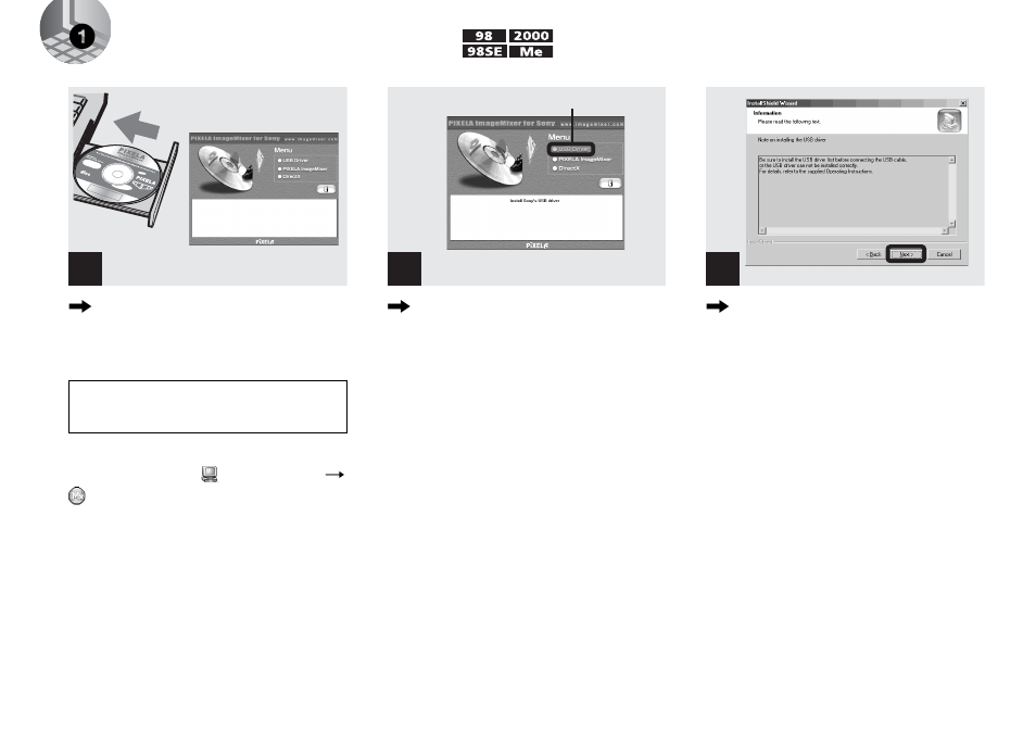 1 installing the usb driver, Es 40, 1installing the usb driver | Sony DSC-P9 User Manual | Page 40 / 104