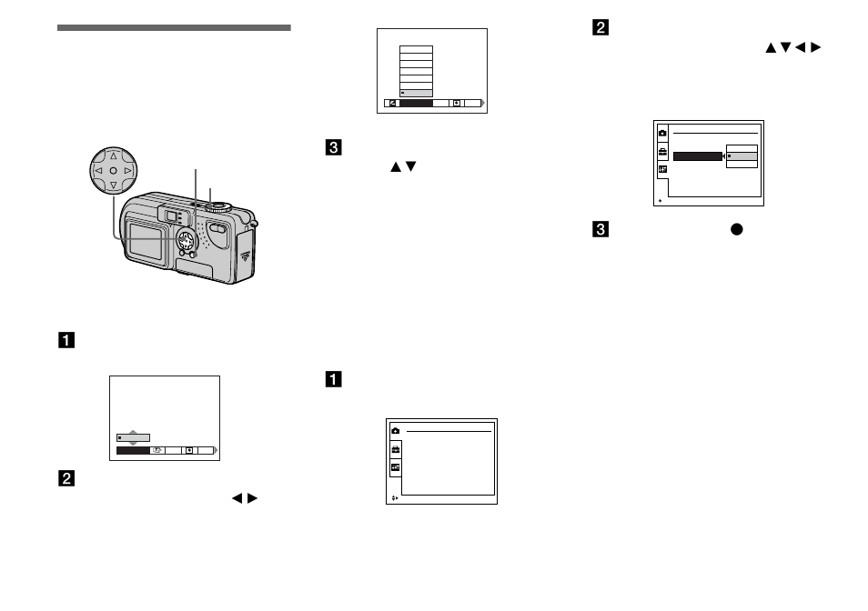 Before advanced operations, How to setup and operate your camera, Changing menu settings | Changing items in the set up screen, Screen | Sony DSC-P9 User Manual | Page 50 / 104