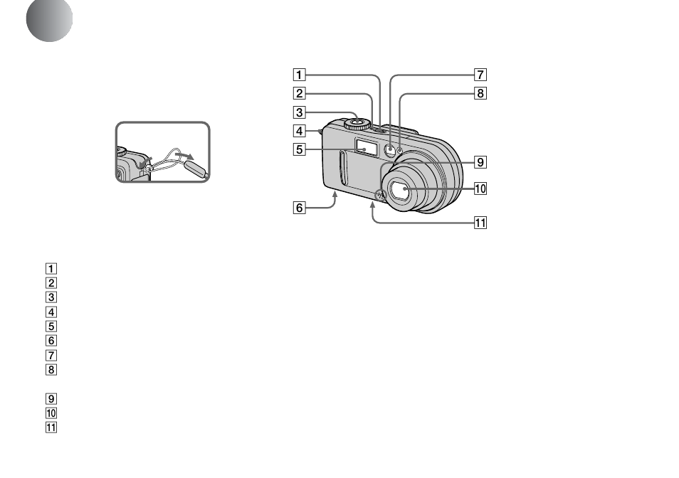 Identifying the parts | Sony DSC-P9 User Manual | Page 8 / 104