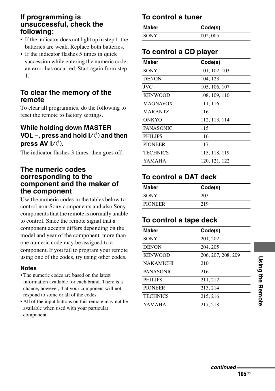Sony STR-DH800 User Manual | Page 105 / 124