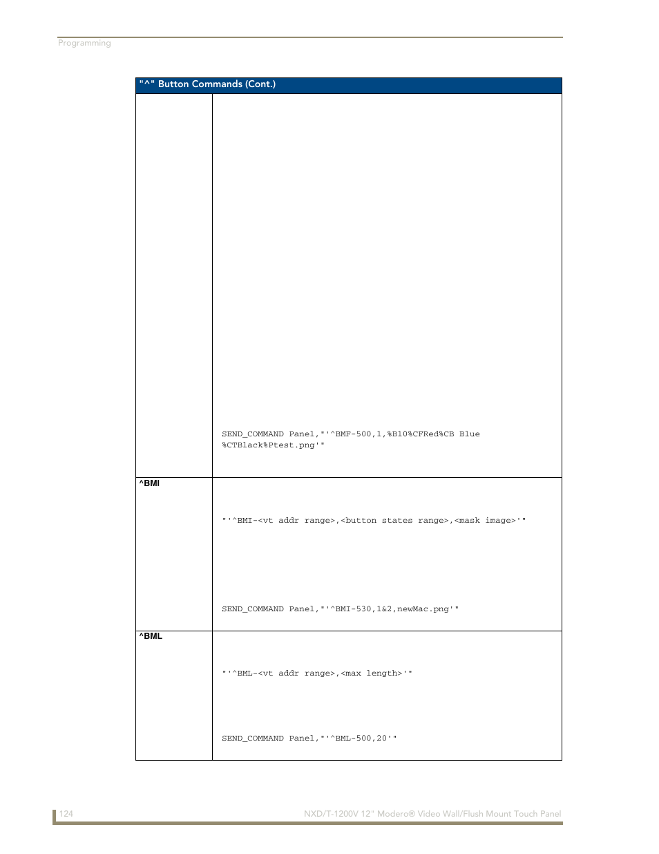 Bmi ^bml | AMX Modero NXT-1200V User Manual | Page 136 / 178