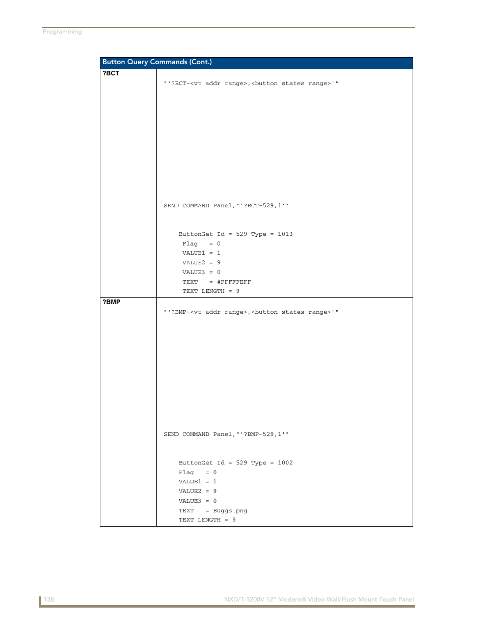 Bct ?bmp | AMX Modero NXT-1200V User Manual | Page 150 / 178