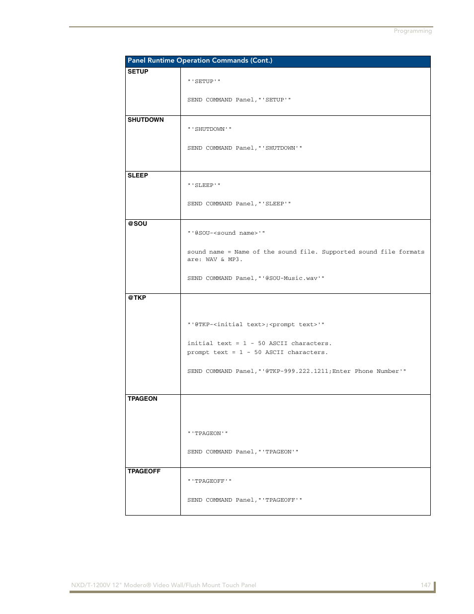 Setup, Shutdown, Sleep | AMX Modero NXT-1200V User Manual | Page 159 / 178