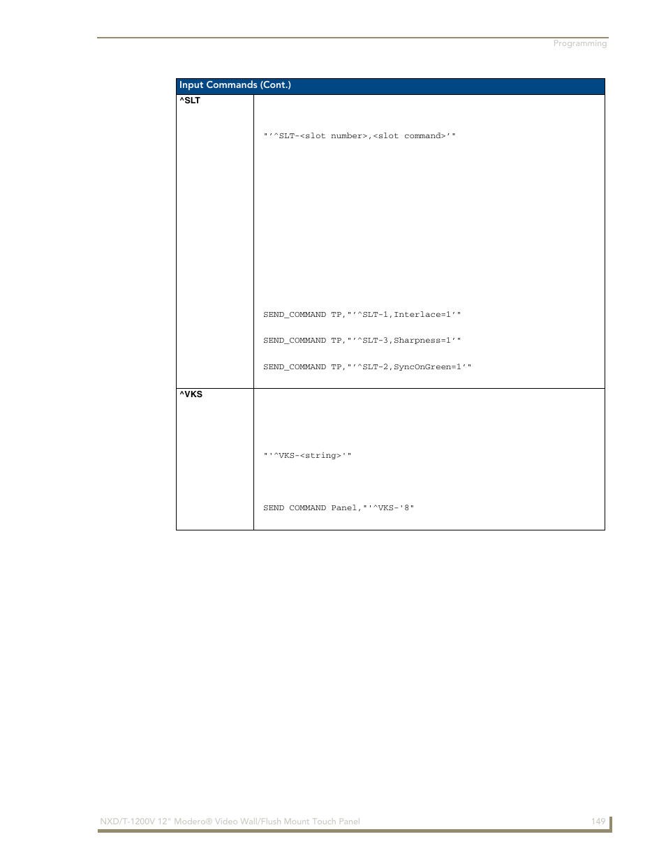 Slt ^vks | AMX Modero NXT-1200V User Manual | Page 161 / 178