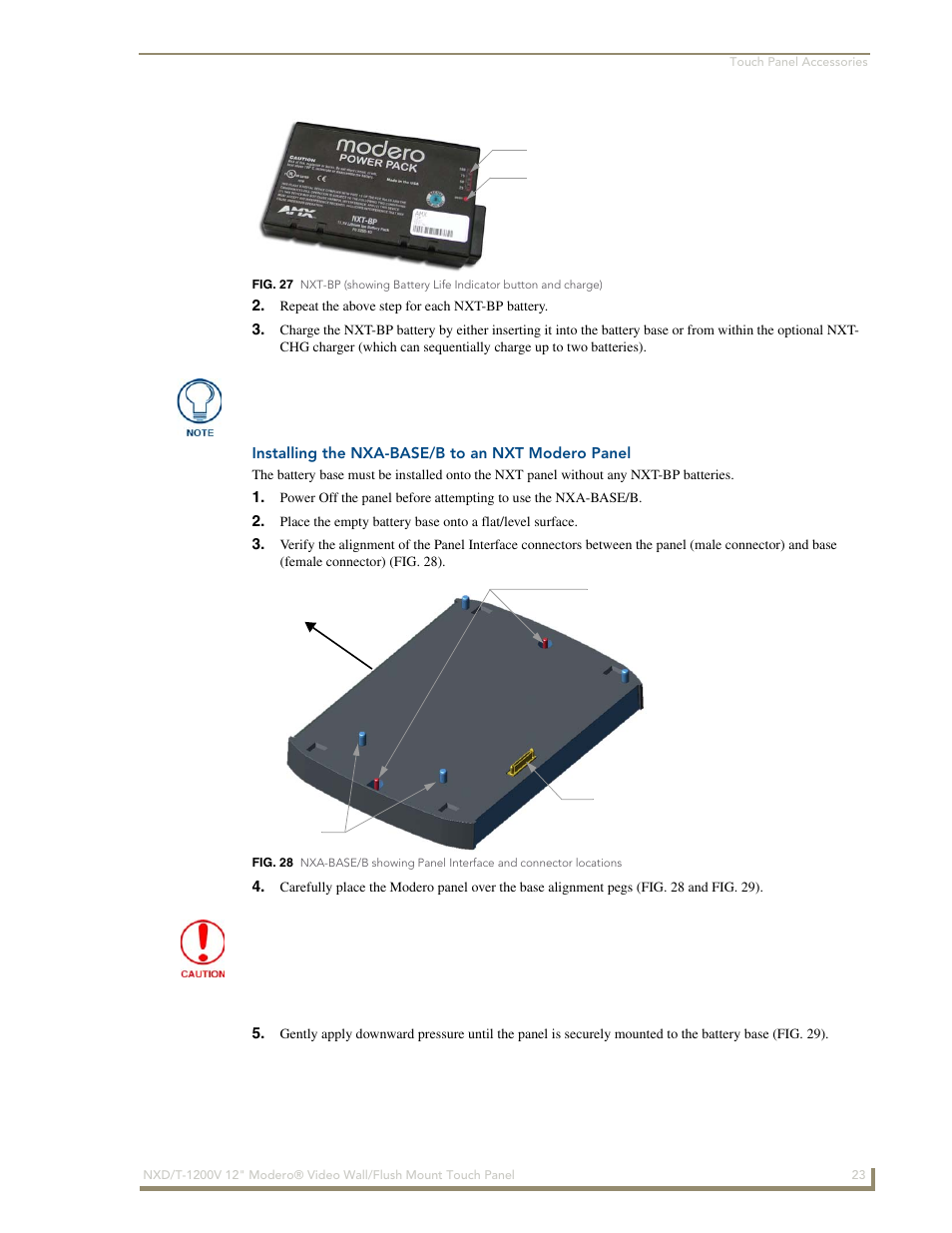 Installing the nxa-base/b to an nxt modero panel | AMX Modero NXT-1200V User Manual | Page 35 / 178