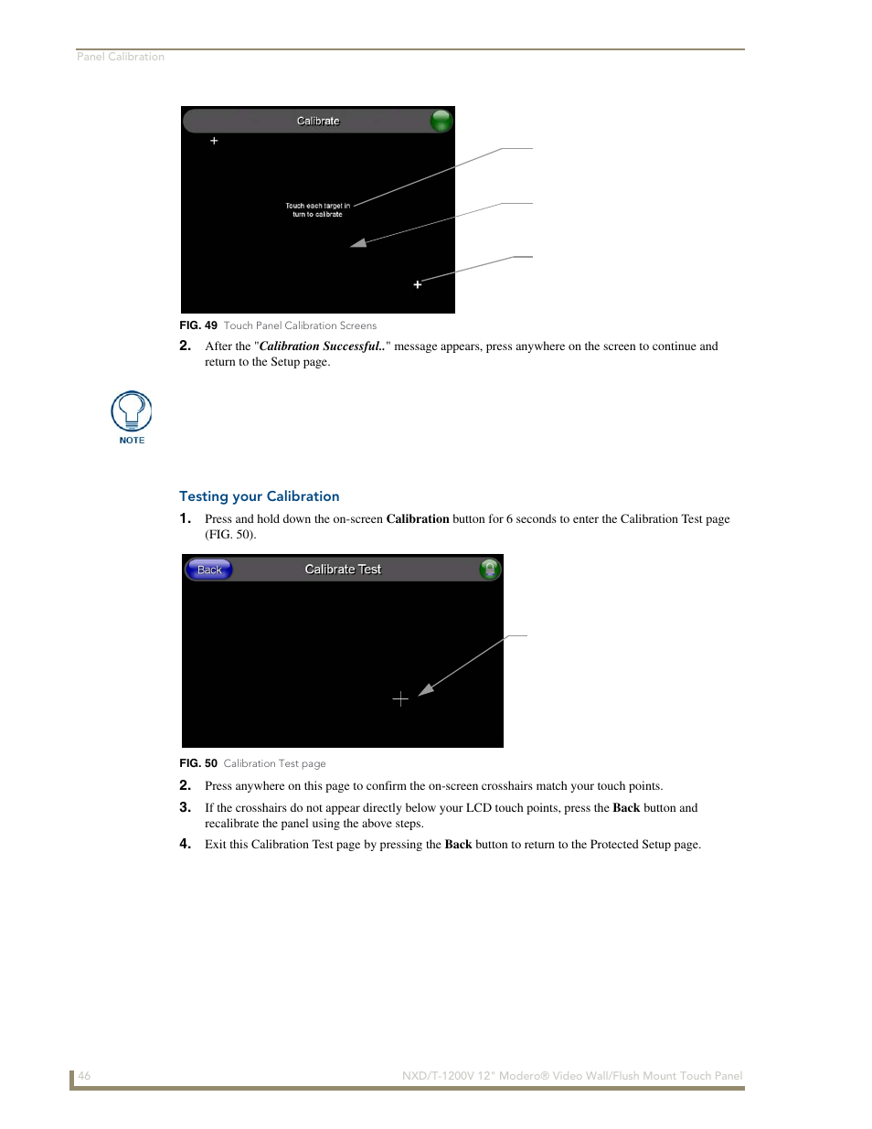 Testing your calibration | AMX Modero NXT-1200V User Manual | Page 58 / 178