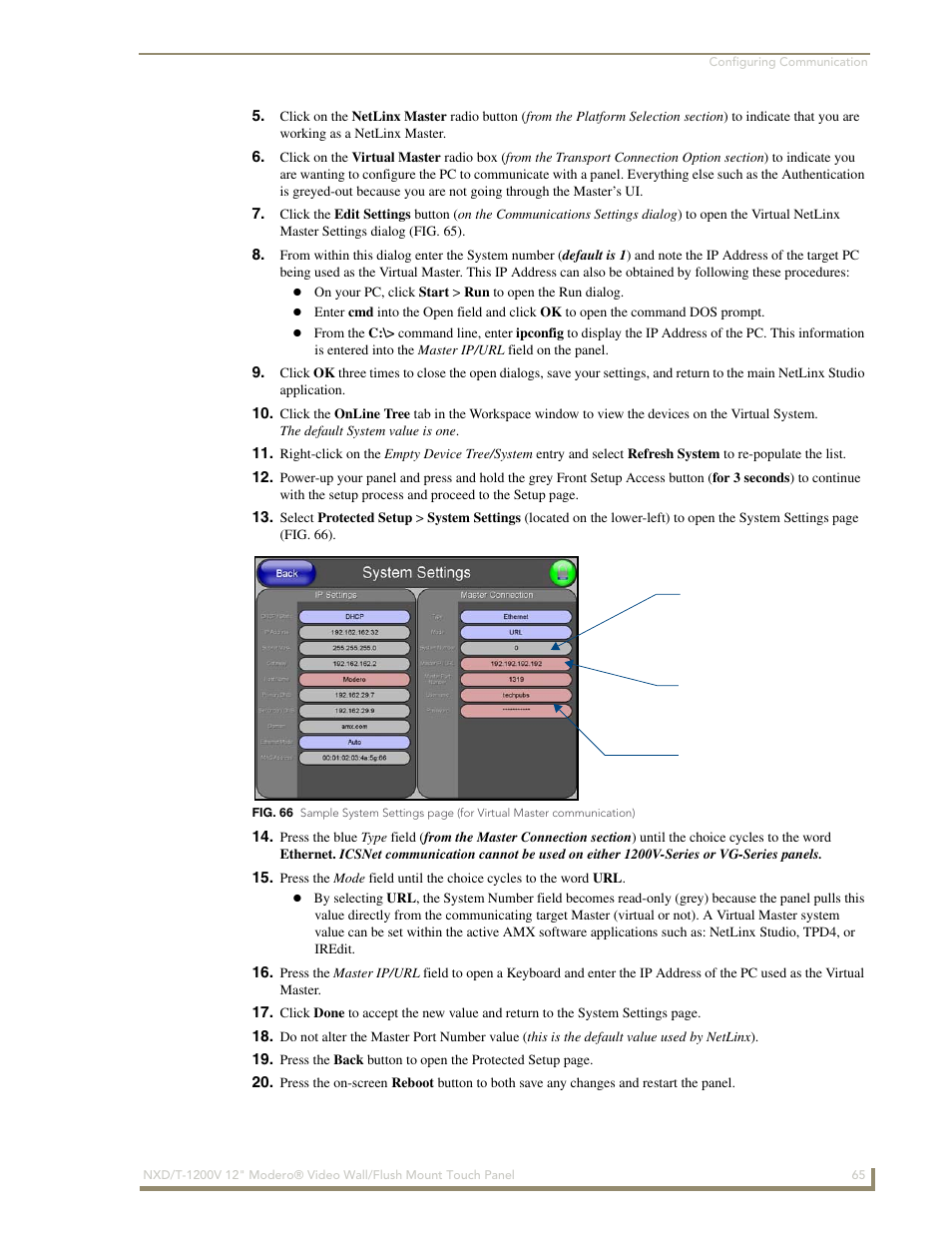 AMX Modero NXT-1200V User Manual | Page 77 / 178