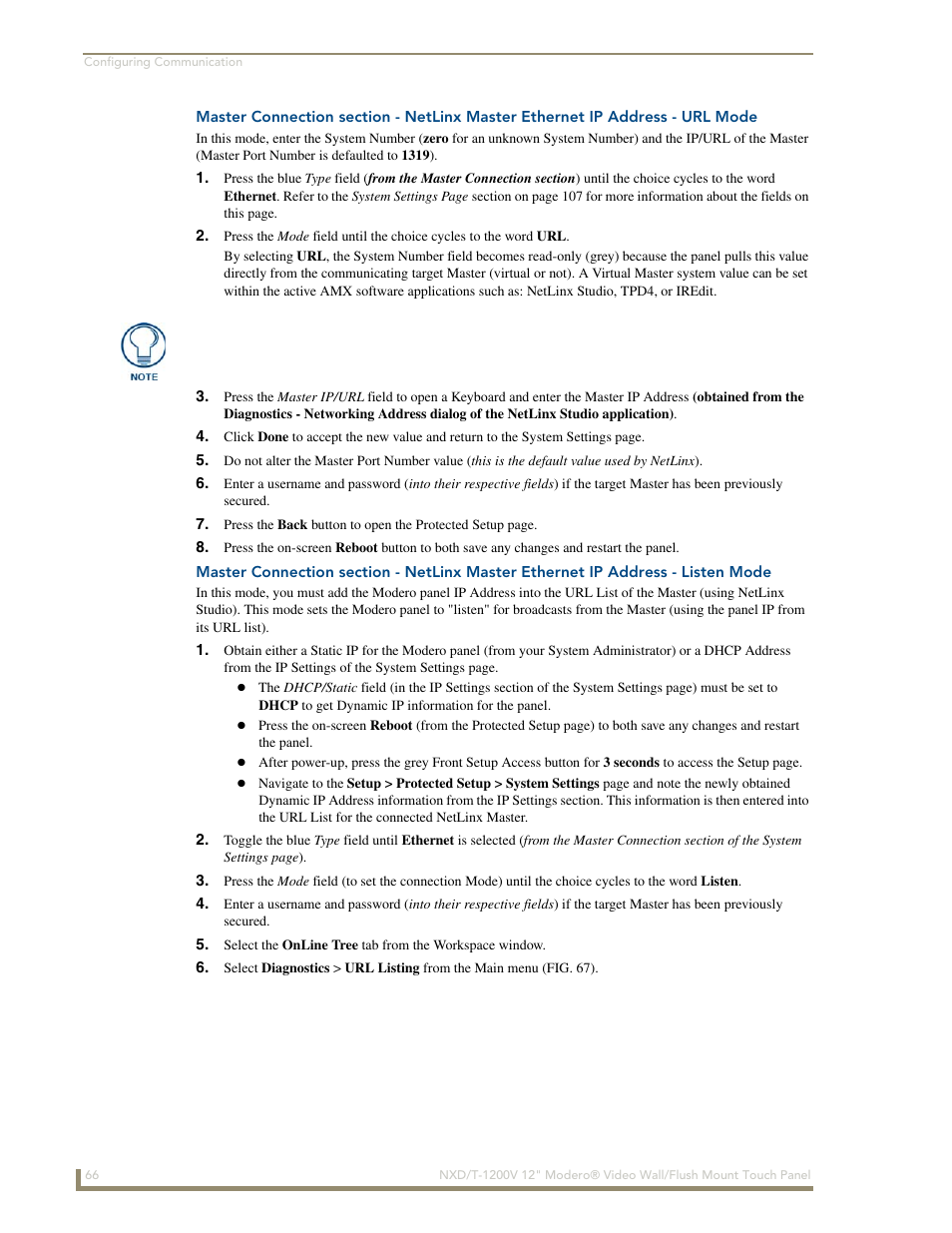 AMX Modero NXT-1200V User Manual | Page 78 / 178