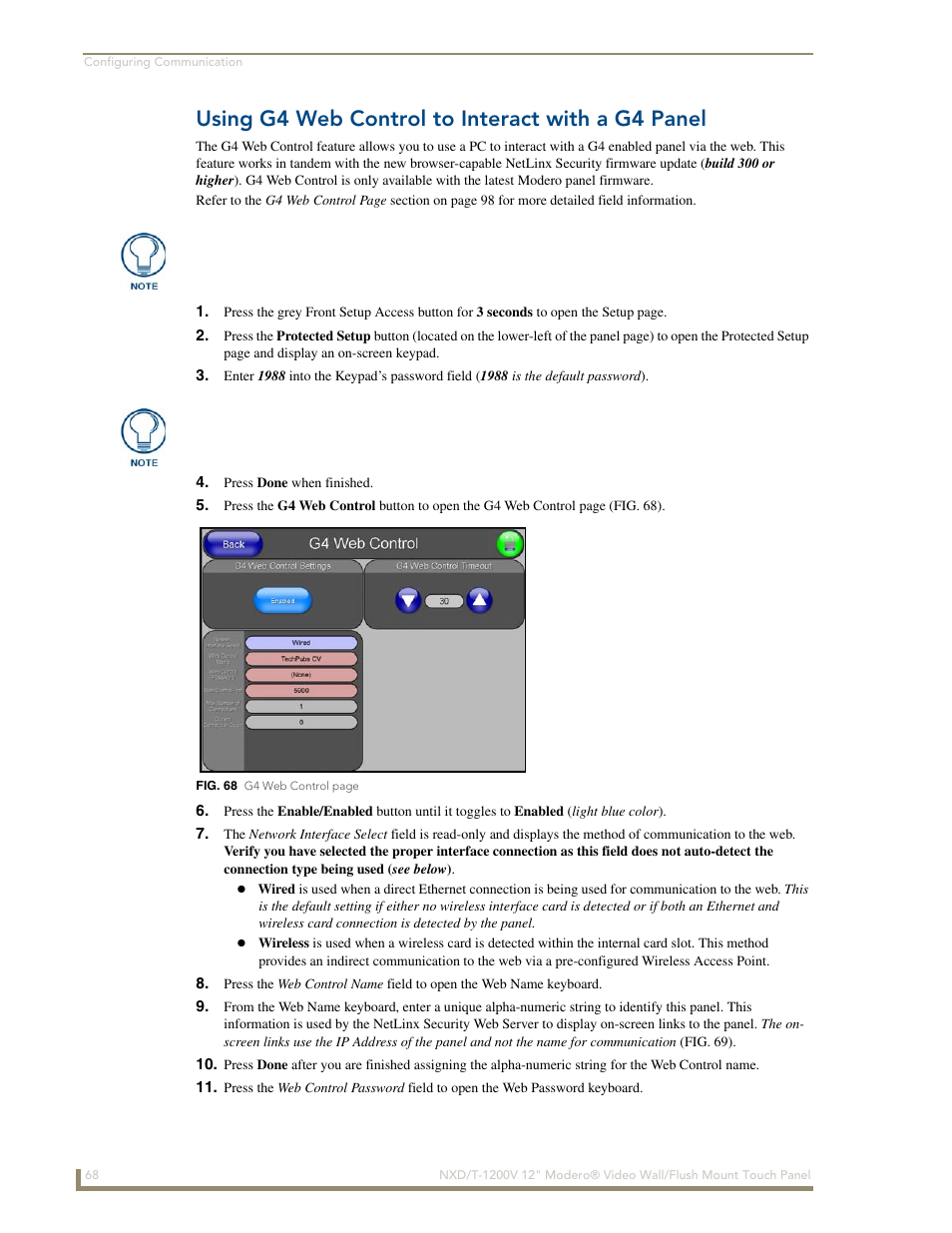 Using g4 web control to interact with a g4 panel | AMX Modero NXT-1200V User Manual | Page 80 / 178