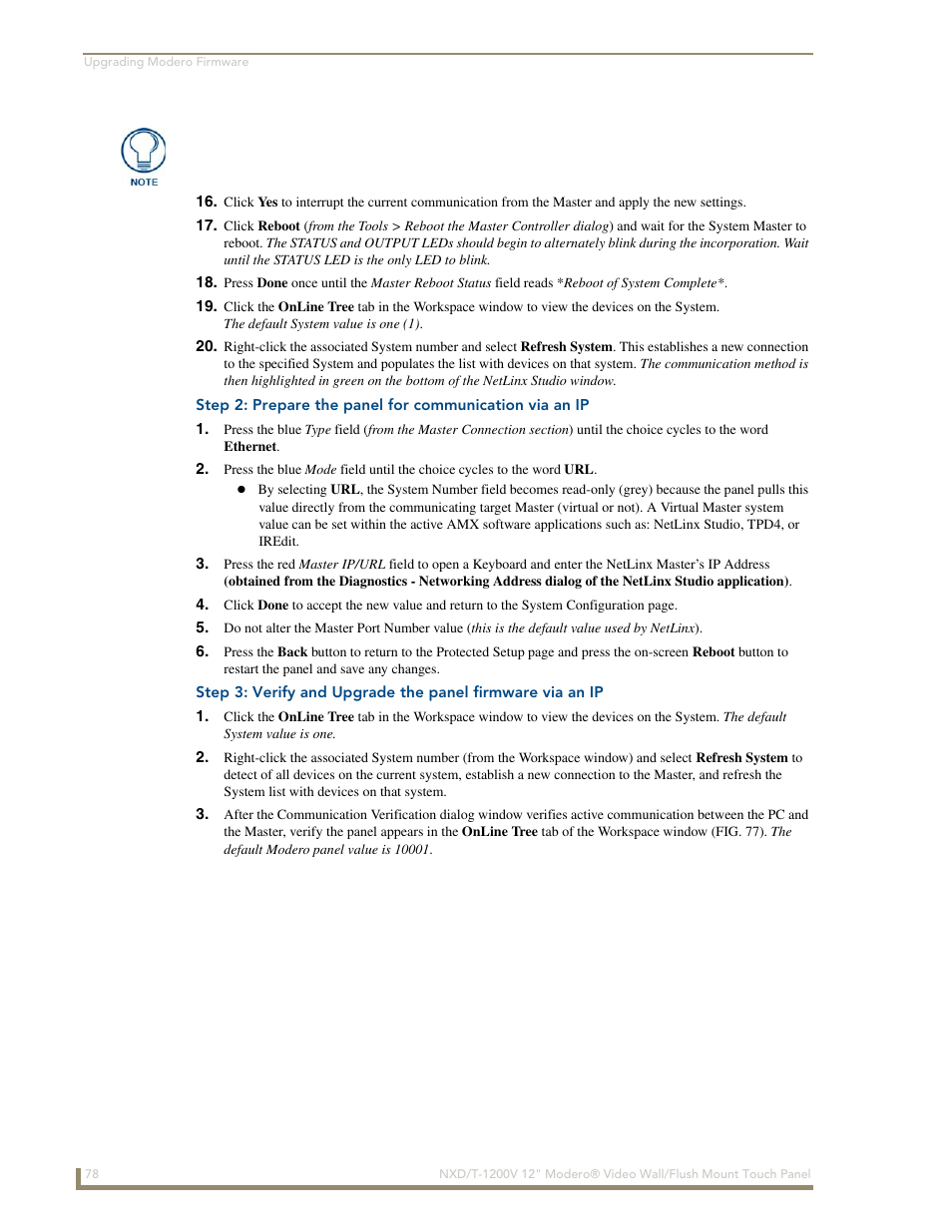 AMX Modero NXT-1200V User Manual | Page 90 / 178