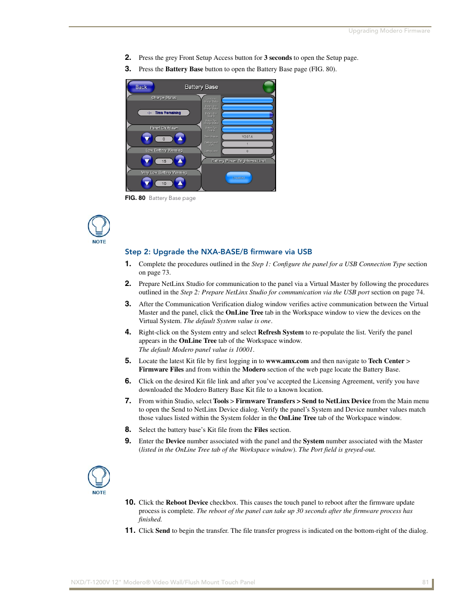 Step 2: upgrade the nxa-base/b firmware via usb | AMX Modero NXT-1200V User Manual | Page 93 / 178