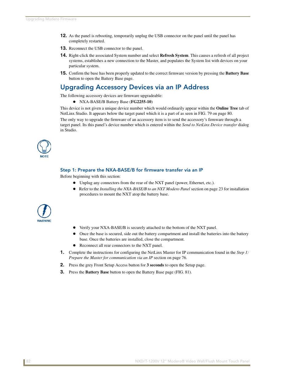 Upgrading accessory devices via an ip address | AMX Modero NXT-1200V User Manual | Page 94 / 178