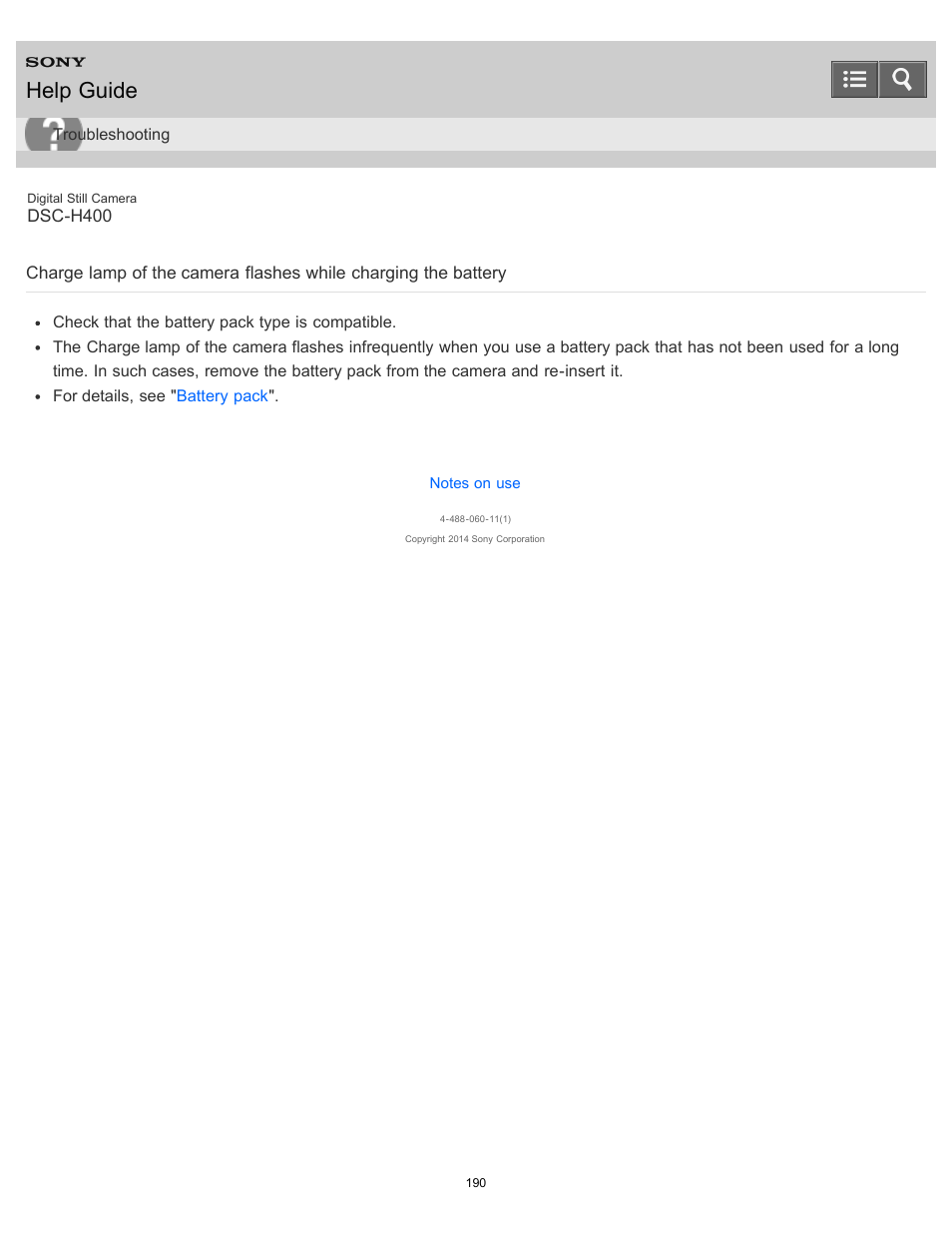 Help guide | Sony DSC-H400 User Manual | Page 194 / 238