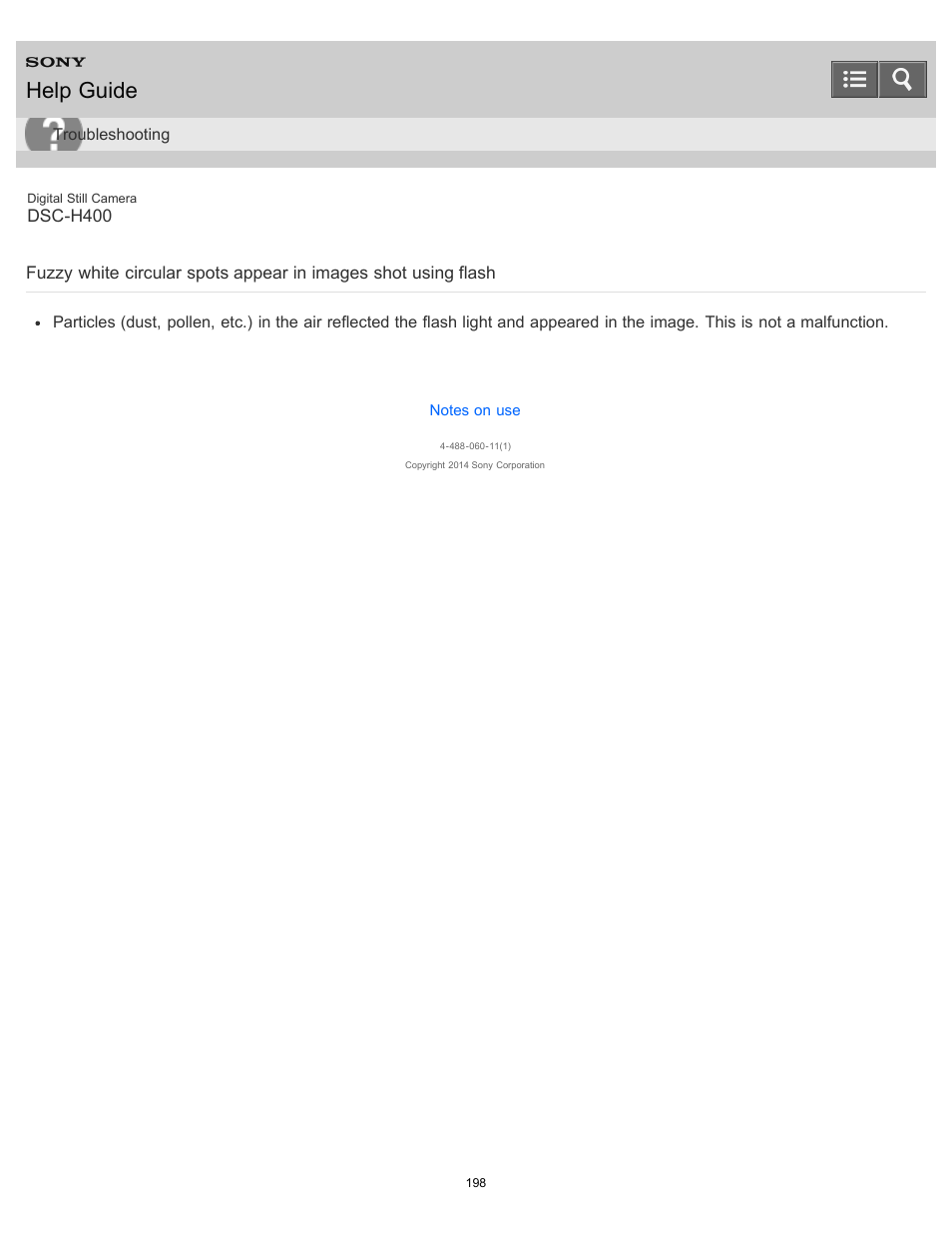 Help guide | Sony DSC-H400 User Manual | Page 202 / 238