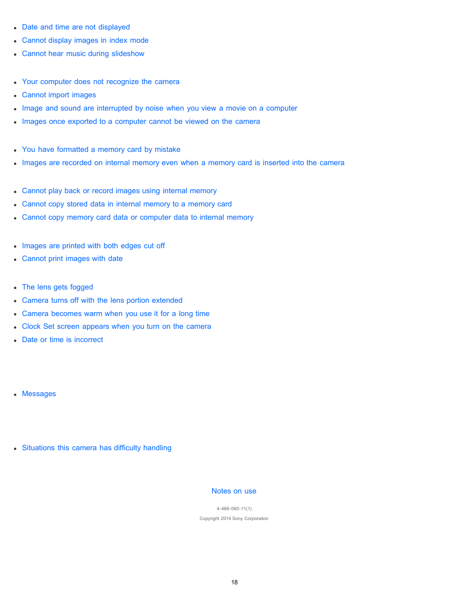 Sony DSC-H400 User Manual | Page 22 / 238