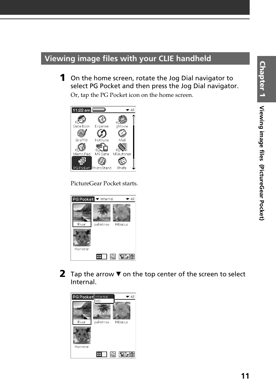 Viewing image files with your clie handheld | Sony PEG-N610C User Manual | Page 11 / 50