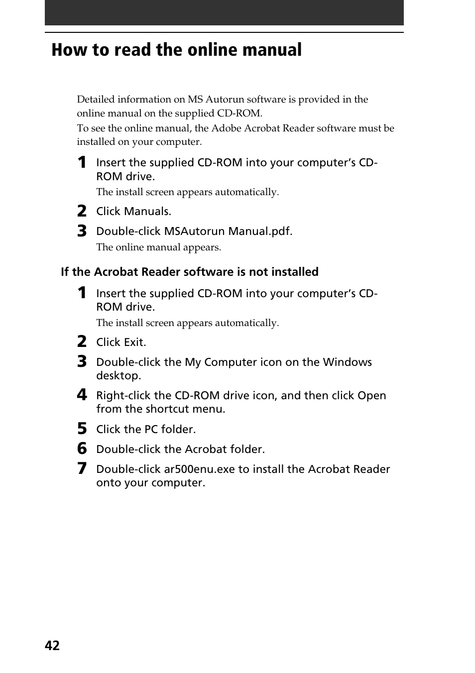 How to read the online manual | Sony PEG-N610C User Manual | Page 42 / 50