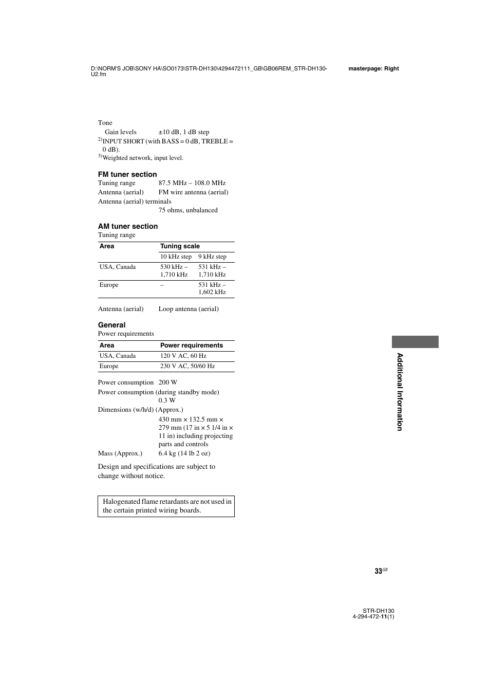 Sony STR-DH130 User Manual | Page 33 / 36