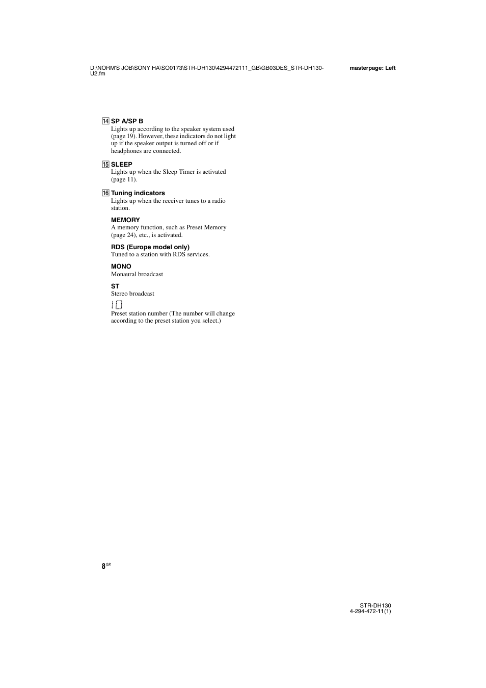 Sony STR-DH130 User Manual | Page 8 / 36