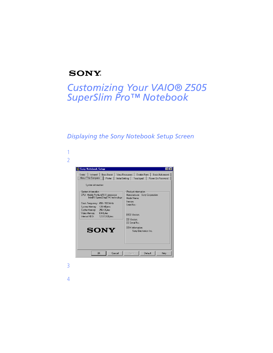 Sony PCG-Z505JS User Manual | 16 pages