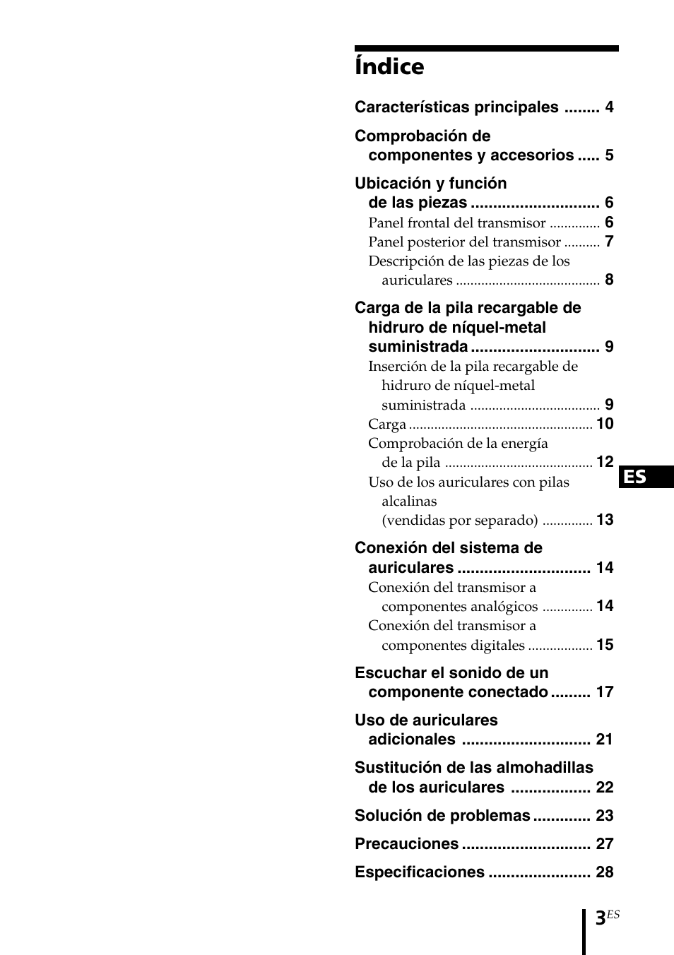 Índice | Sony MDR-RF5000K User Manual | Page 59 / 88