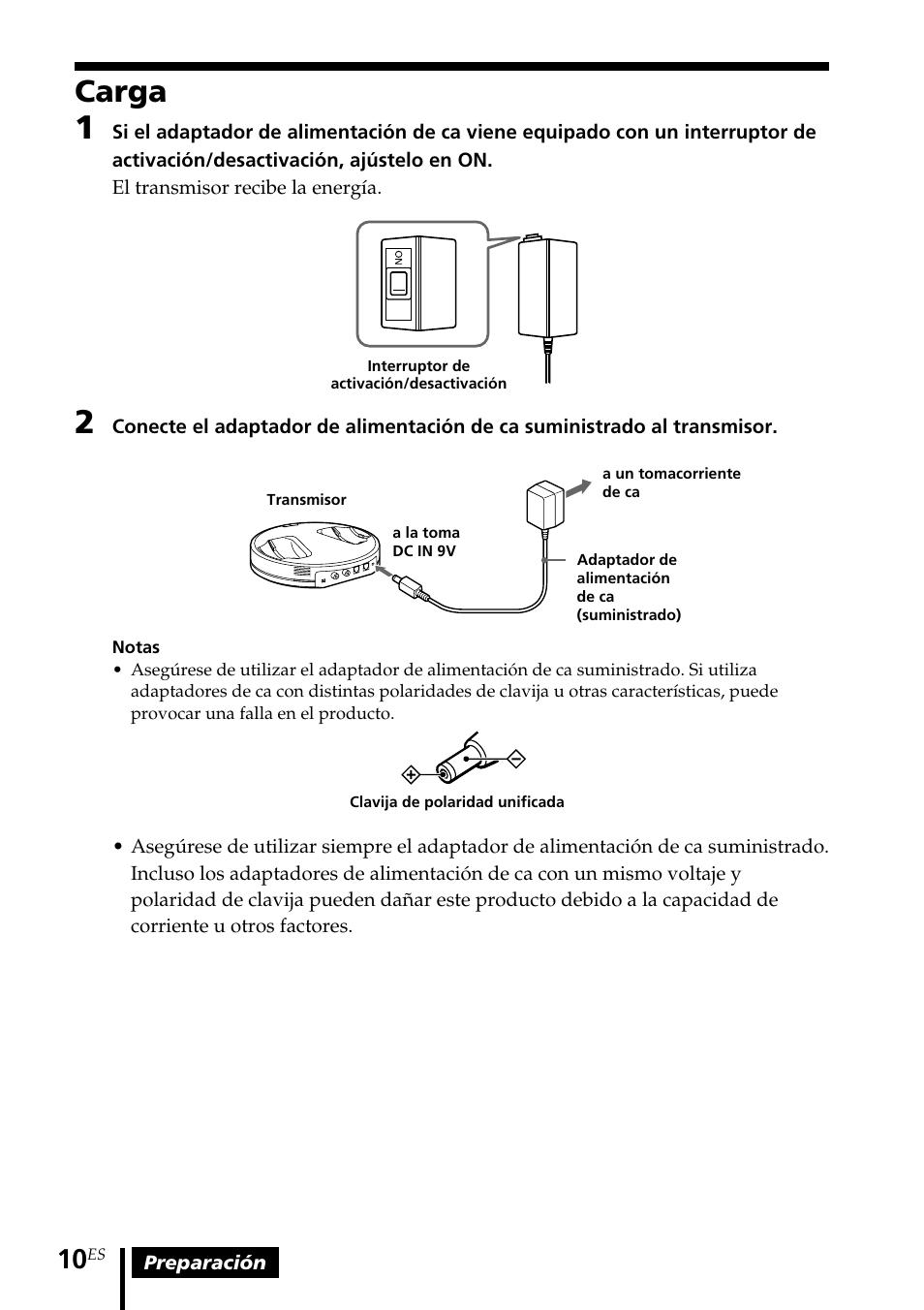Carga | Sony MDR-RF5000K User Manual | Page 66 / 88
