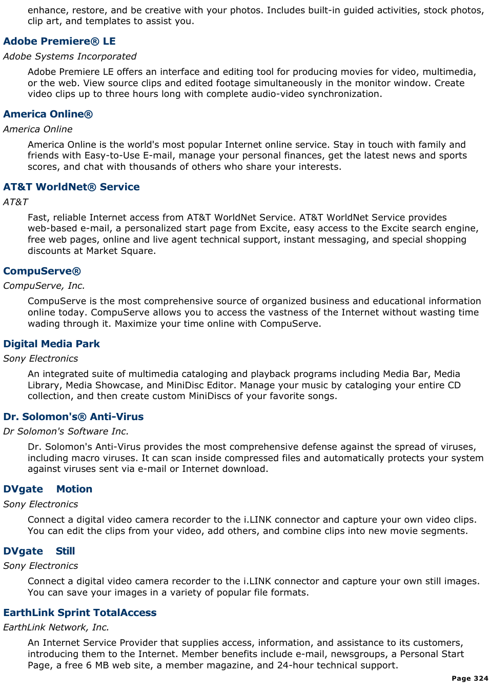 Sony PCV-E518DS User Manual | Page 324 / 776