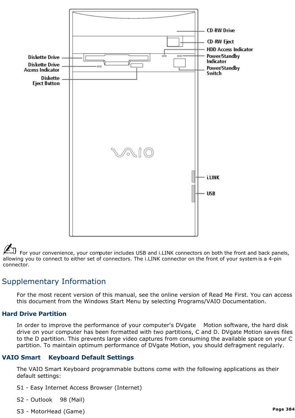 Supplementary information | Sony PCV-E518DS User Manual | Page 384 / 776